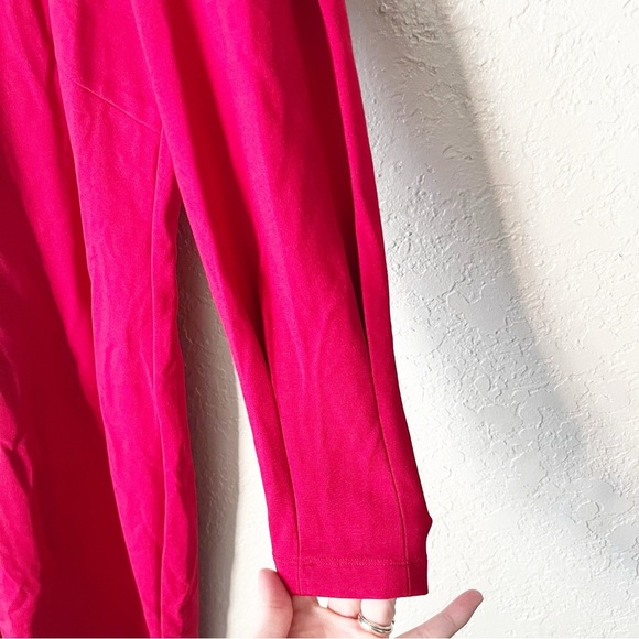 J. McLaughlin Dress Women's Large Ezra Red Stretch Ponte Puff Sleeve Christmas - Picture 7 of 11